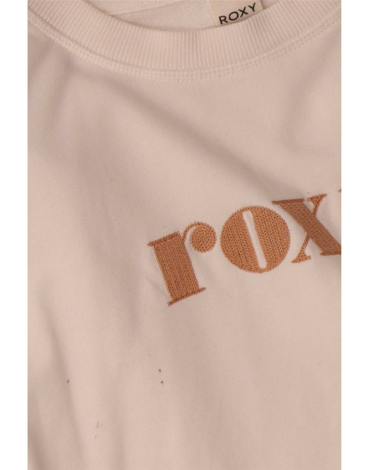 Женский укороченный джемпер большого размера Roxy с графическим рисунком, Великобритания, 10, маленький белый