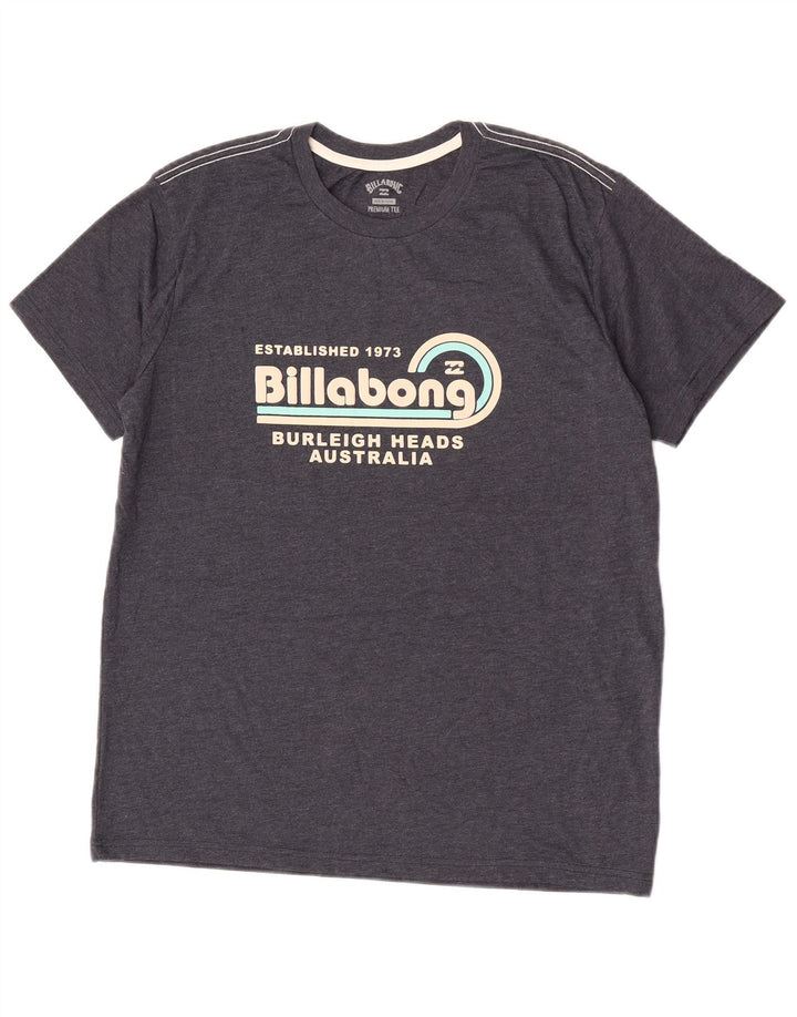Billabong Мужская футболка с рисунком Верх среднего серого цвета, хлопок