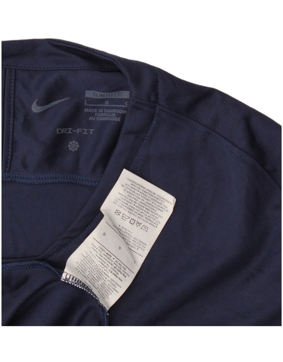 Мужские кроссовки Nike Dri Fit Slim Fit с длинным рукавом, темно-синий, большой размер, полиэстер