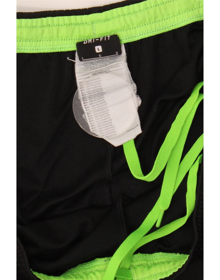 Мужские спортивные брюки NIKE Dri Fit, большие черные полиэстер с цветными блоками