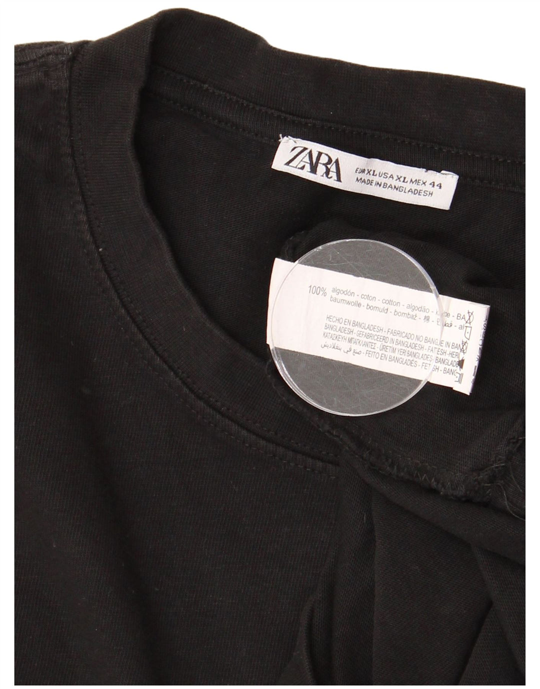 Мужская футболка ZARA Top XL, черный хлопок