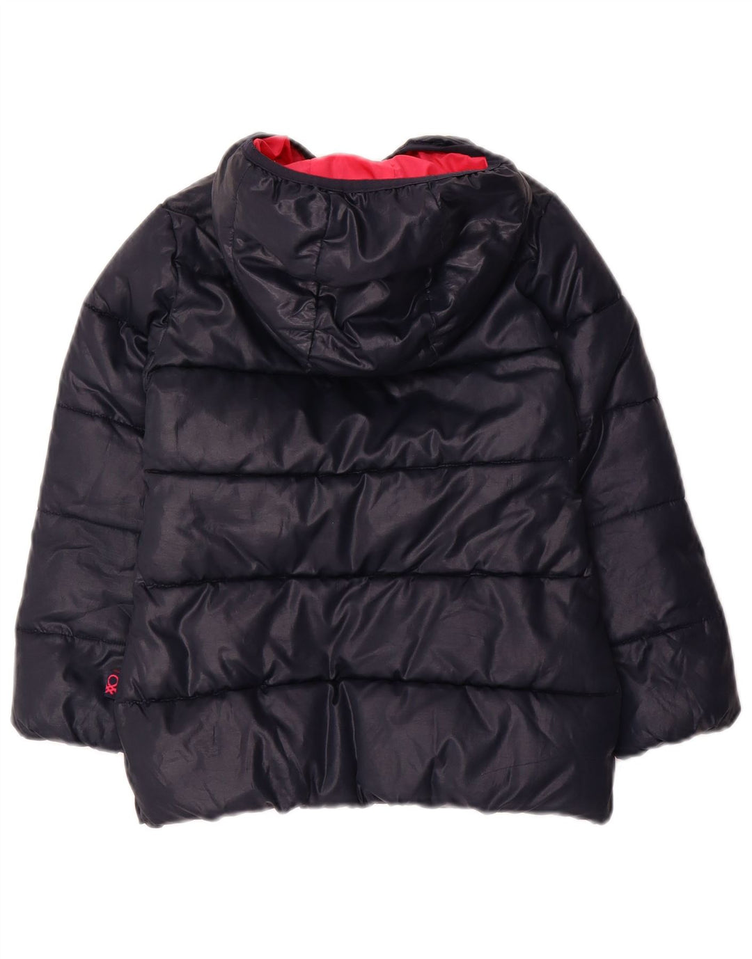 BENETTON Утепленная куртка с капюшоном для девочек 4–5 лет XS, темно-синий, полиэстер