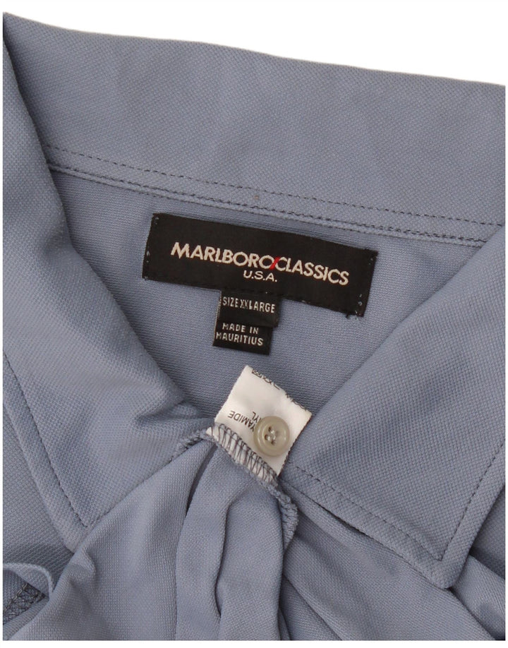 Мужская рубашка поло Marlboro Classics 2XL Синяя Полиамид