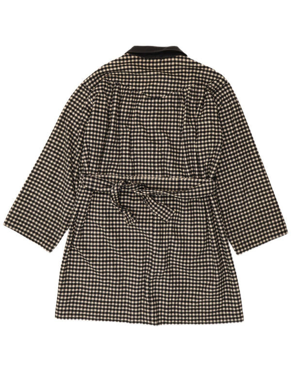 Vintage Womens Overcoat UK 18 XL Black Gingham