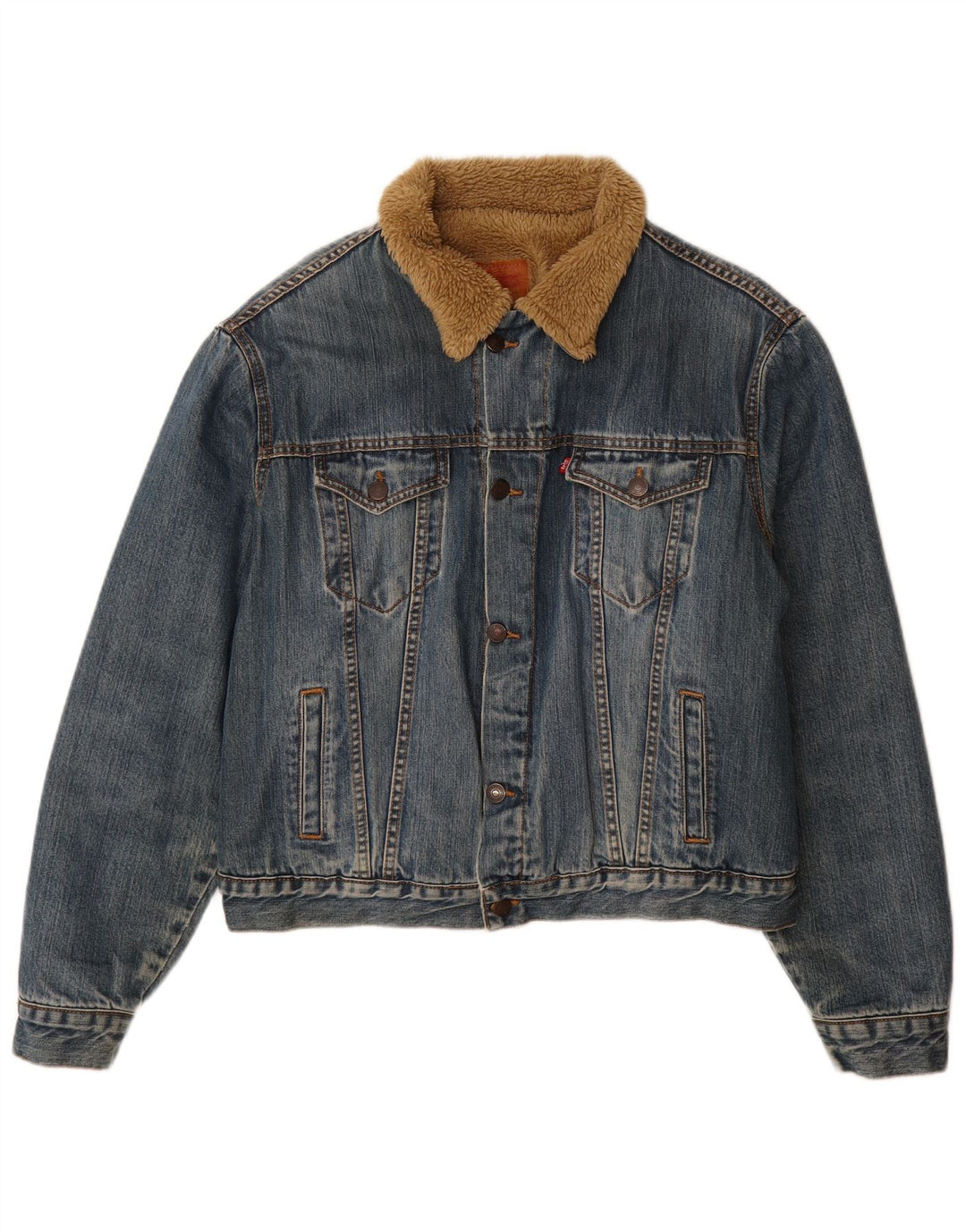 Мужская джинсовая куртка Levi's Sherpa 70500 UK 40, большая синяя