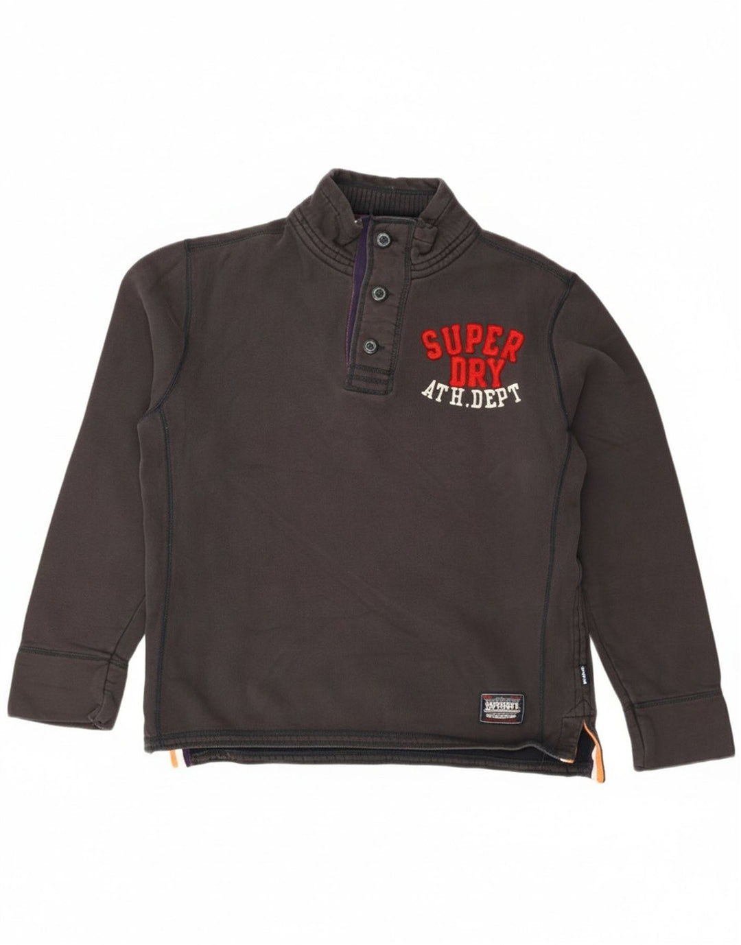 Мужской свитшот с рисунком на пуговицах Superdry, джемпер XL, черный хлопок