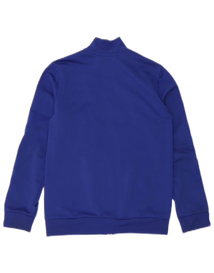 ADIDAS Boys Tracksuit Top Jacket 9-10 Years Blue Colourblock Polyester