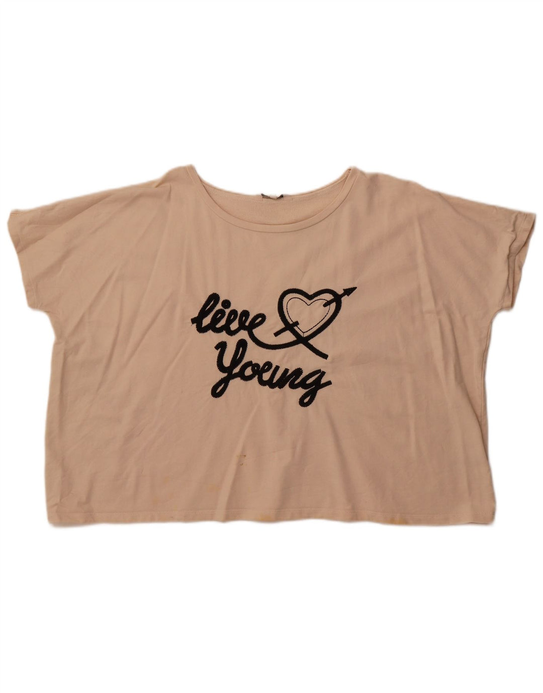 Женская укороченная футболка с графическим рисунком French Connection Top UK 14, средний бежевый хлопок