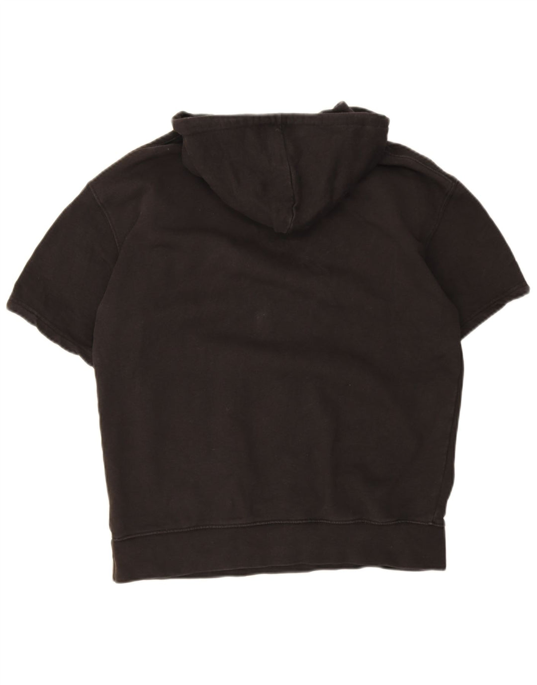 Мужской джемпер с капюшоном Zara с короткими рукавами, средний черный, хлопок