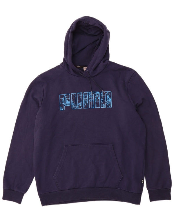 Мужская толстовка с капюшоном PUMA, большая, темно-синяя