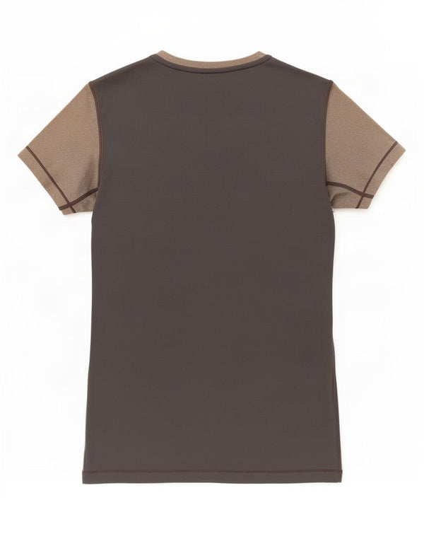 Женская футболка Nike Dri Fit Top UK 8, маленькая серая, полиэстер с цветными блоками