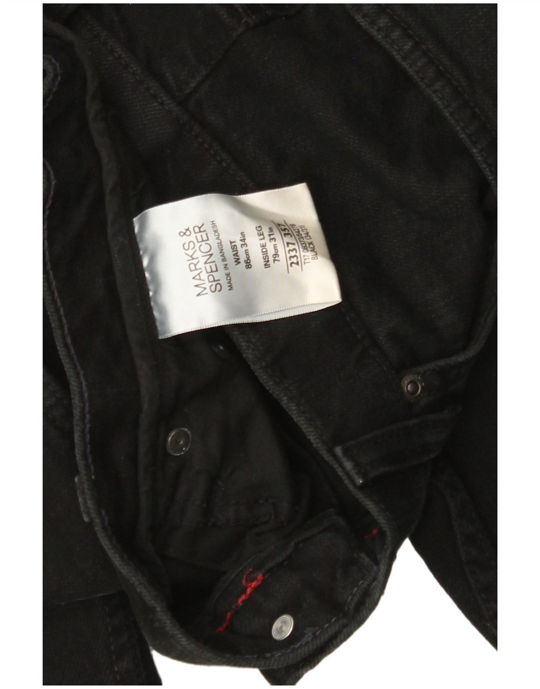 Мужские прямые джинсы MARKS & SPENCER W34 L31, черный хлопок