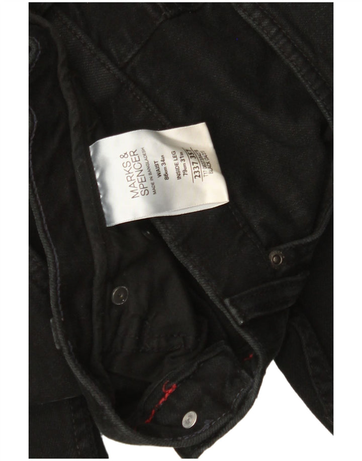 Мужские прямые джинсы MARKS & SPENCER W34 L31, черный хлопок