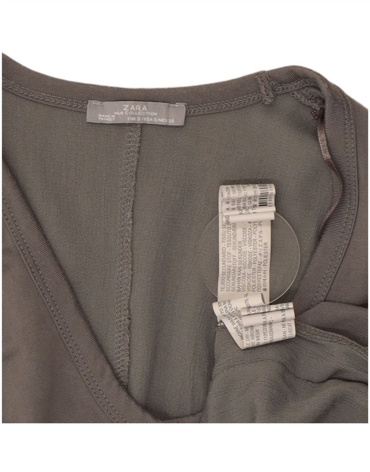 Женская асимметричная блузка Zara Top UK 10, маленькая, серая, вискоза