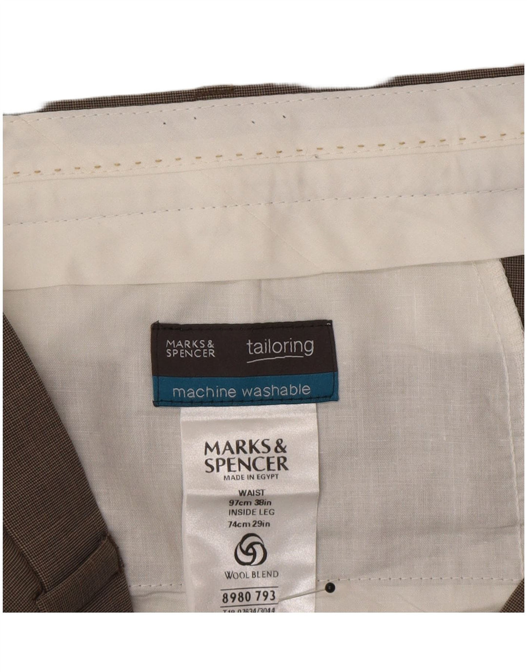 Мужские костюмные брюки Marks & Spencer W38 L29, серый полиакрил