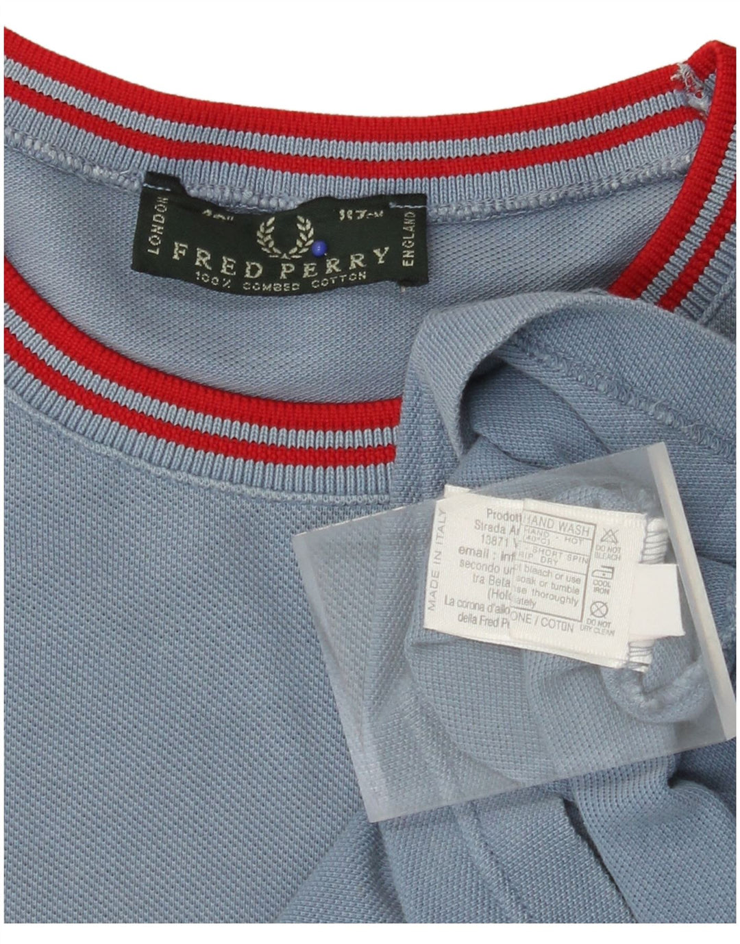 Мужская футболка FRED PERRY, большой синий хлопок