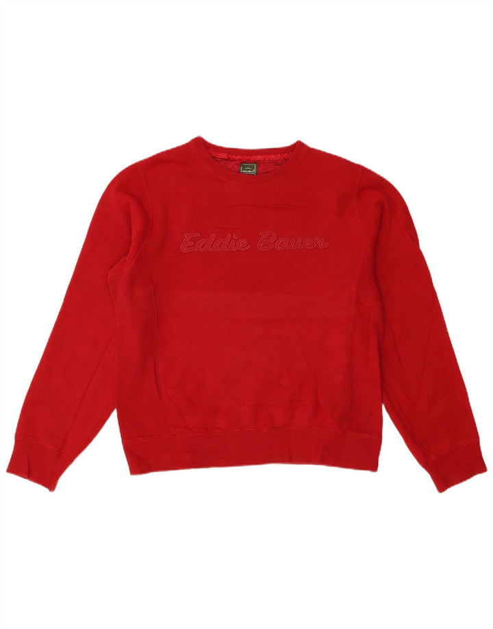 Женский свитер с рисунком Eddie Bauer, хлопковый джемпер UK 14, средний красный