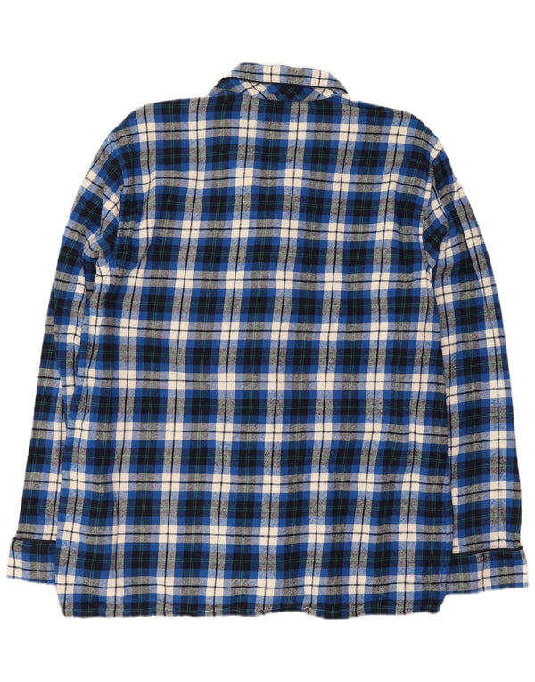 Crew Clothing Мужская фланелевая рубашка XL Темно-синяя клетчатая хлопковая рубашка