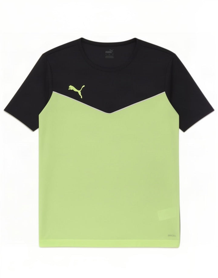 Мужская футболка Puma, большой черный полиэстер с цветными блоками