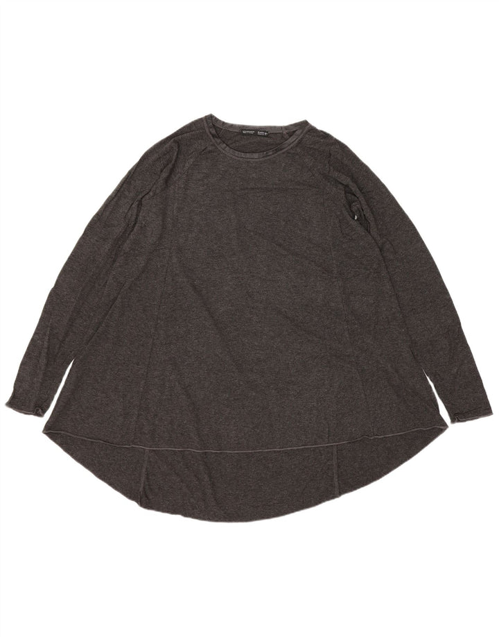 Женская туника с длинными рукавами Zara UK 10, маленькая, серая, вискоза