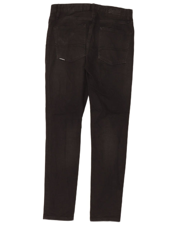 Мужские потертые джинсы скинни Superdry W30 L32, черный хлопок