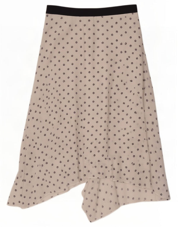 Женская асимметричная юбка Marks & Spencer UK 12 Medium W30 Белая с цветочным принтом