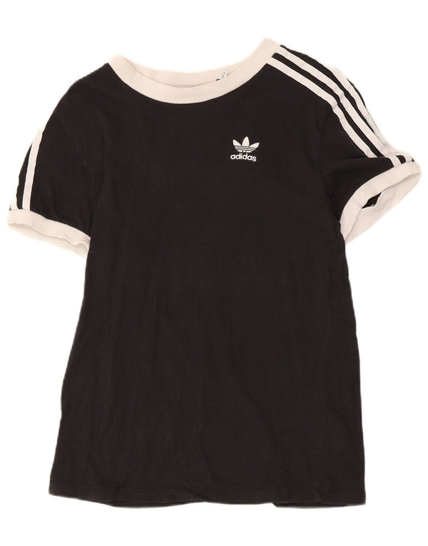 Женская футболка Adidas Top UK 6 XS Черная хлопковая с цветными блоками