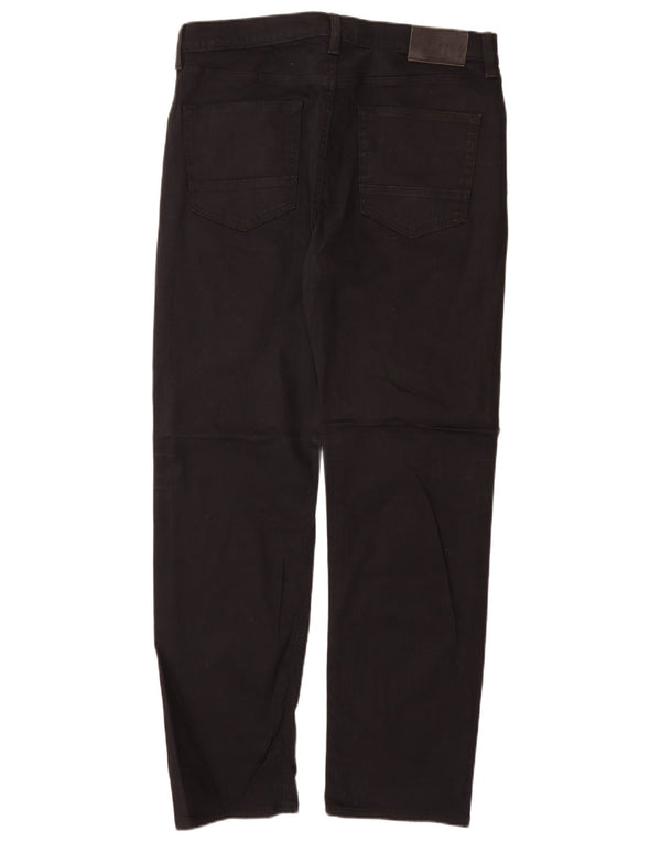 Мужские прямые джинсы Marks & Spencer W34 L31, черные, хлопковые