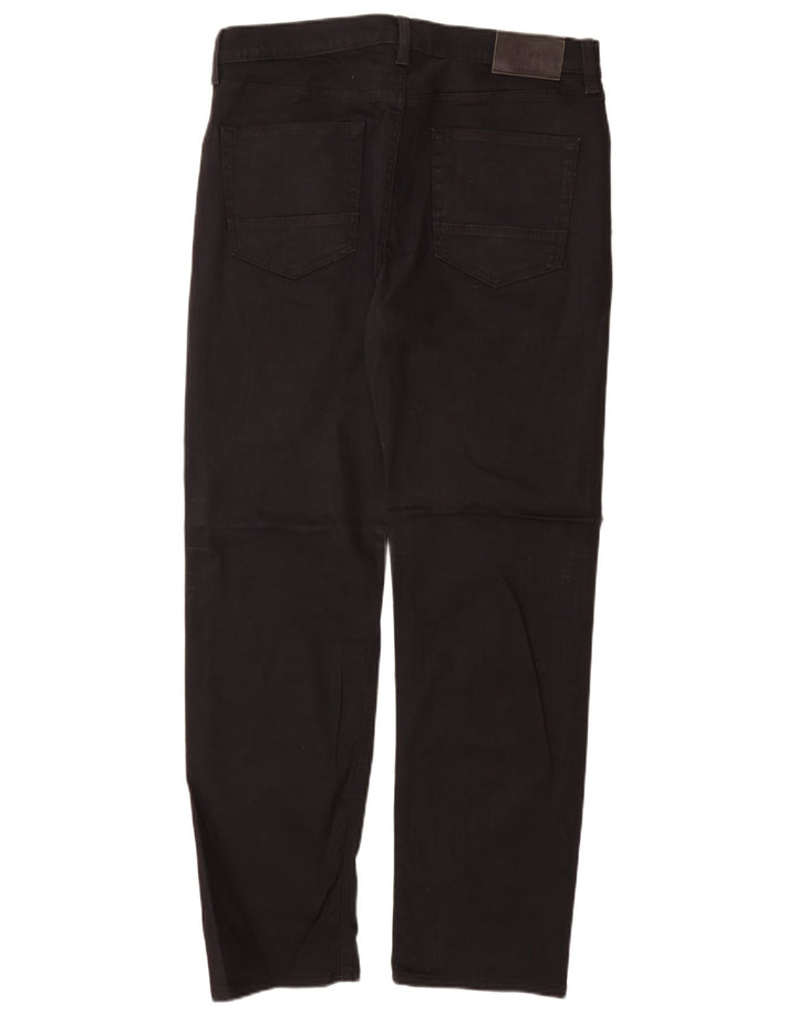Мужские прямые джинсы Marks & Spencer W34 L31, черные, хлопковые