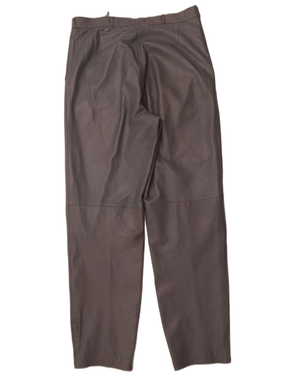 VINTAGE Womens High Waist Trousers IT 46 Large W30 L31 Grey Leather