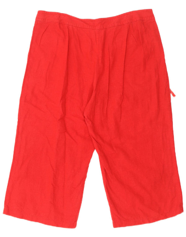 Женские шорты-бермуды Marks & Spencer UK 16, большие, W34, красные льняные