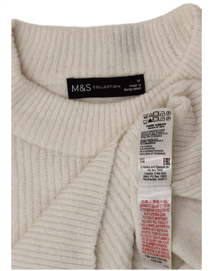 Женский джемпер с круглым вырезом Marks & Spencer UK 14, средний белый акрил