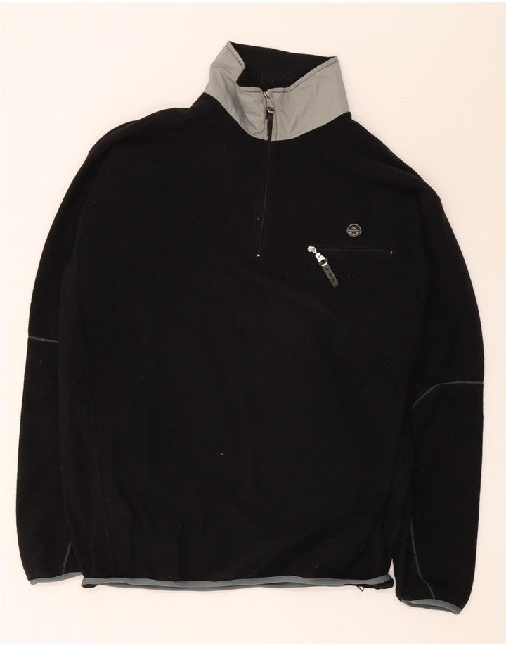 Мужской флисовый джемпер North Sails с воротником на молнии XL, черный, полиэстер с цветными блоками