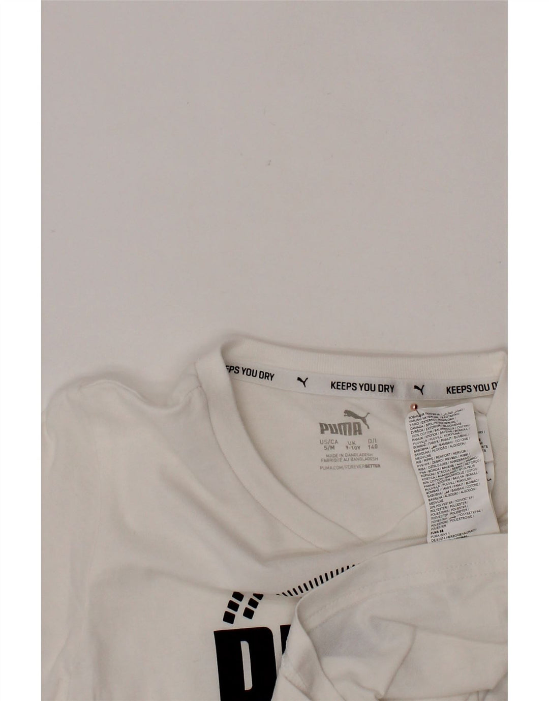 Футболка с рисунком PUMA для мальчиков, топ 9–10 лет, белый хлопок