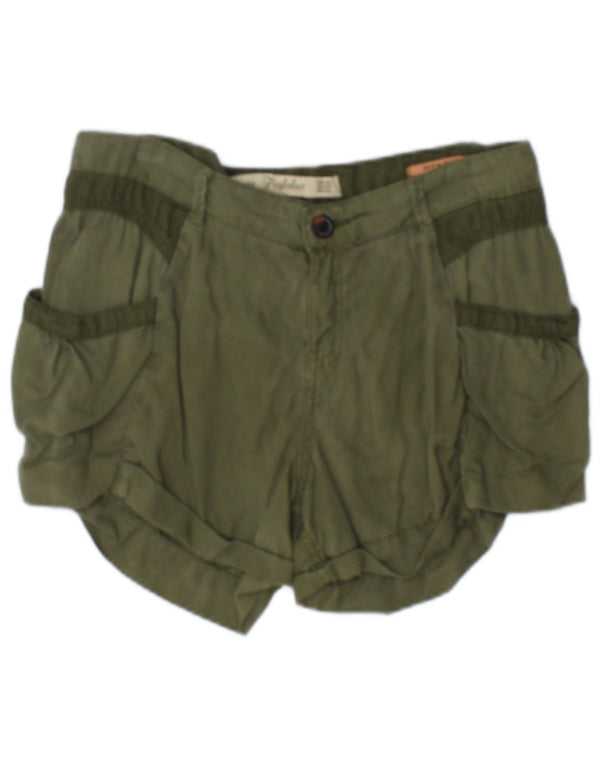 Женские повседневные шорты Zara Trafaluc EU 36 XS W26, хлопок цвета хаки