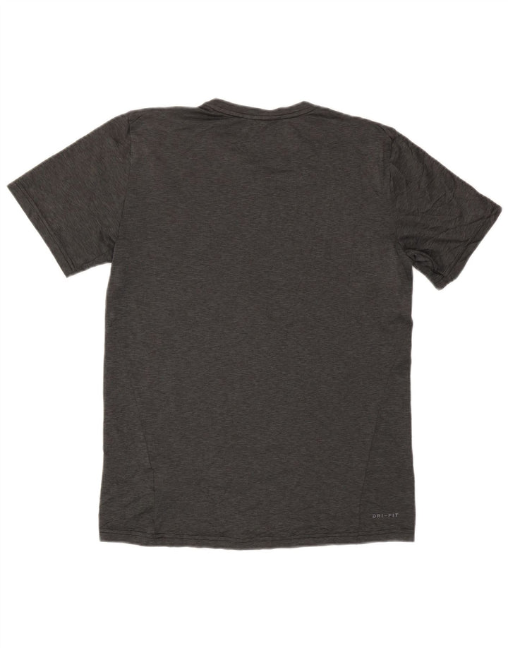 Мужская футболка Nike Dri Fit из полиэстера среднего серого цвета с крапинками