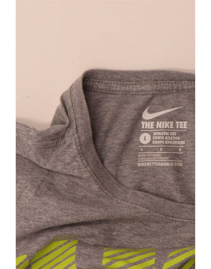 Мужская футболка с рисунком Nike Athletic Cut, большая серая в крапинку