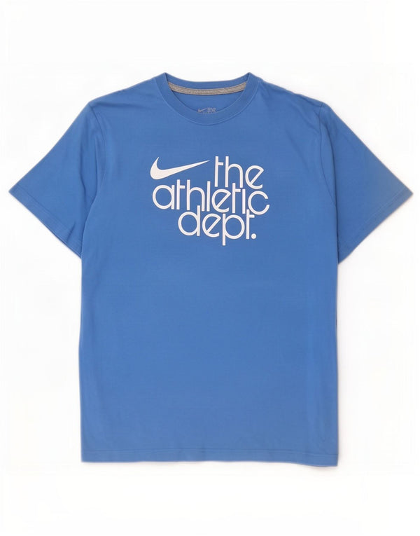 Мужская футболка стандартного кроя Nike с рисунком, верх XL, синий хлопок