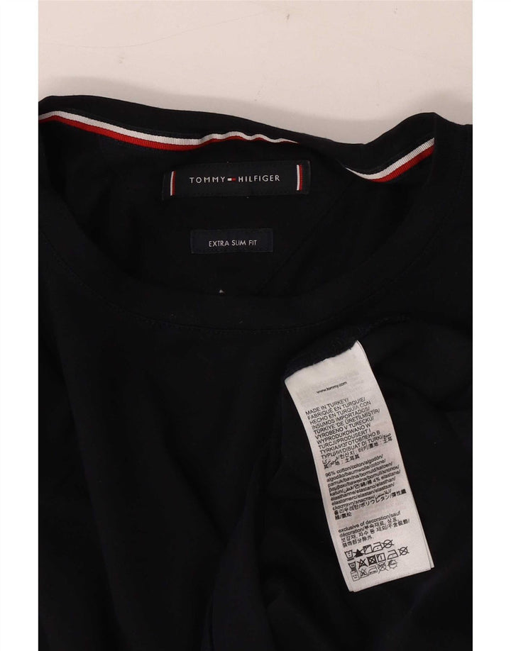Tommy Hilfiger Мужской очень тонкий топ с длинными рукавами, средний темно-синий, хлопок