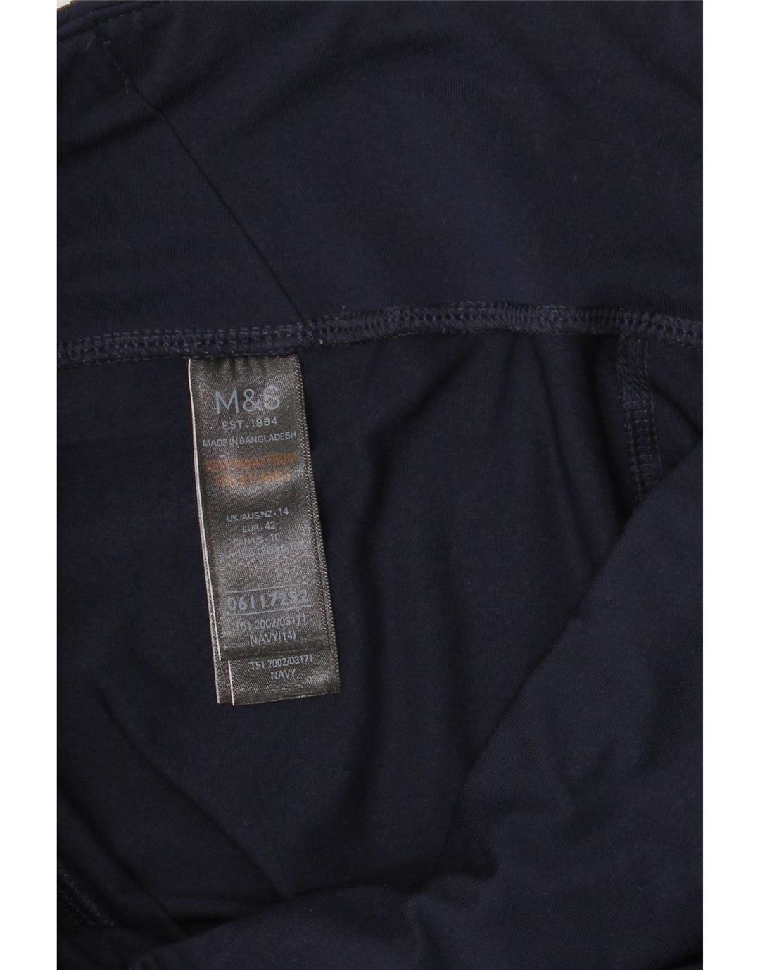 MARKS & SPENCER Womens Leggings UK 14 Medium Navy Blue Polyester Vintage Marks & Spencer and Second-Hand Marks & Spencer from Messina Hembry 