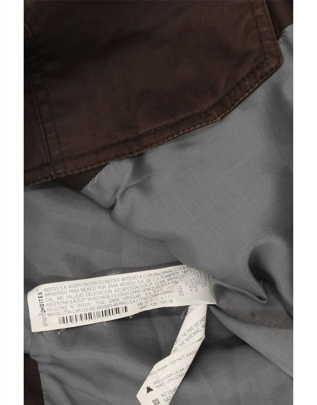 Мужская куртка в стиле милитари Zara UK 38, хлопковый средний коричневый цвет