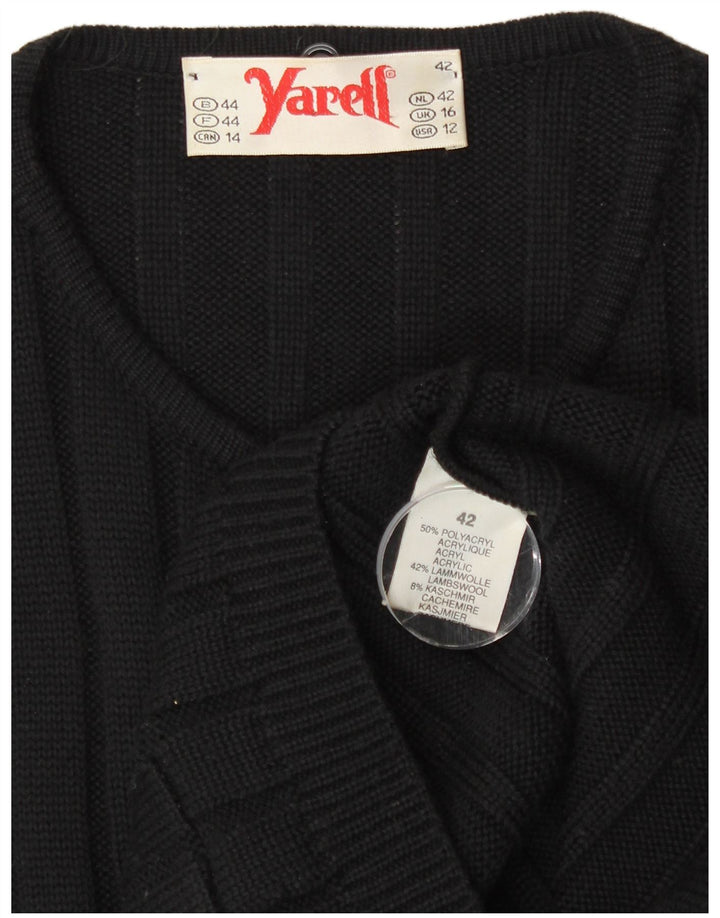 Женский удлиненный кардиган Yarell UK 16, большой черный полиакрил