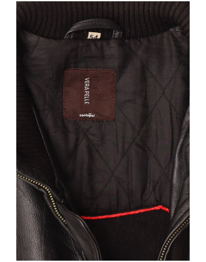 CONBIPEL Мужская кожаная куртка IT 54 XL Черная кожа