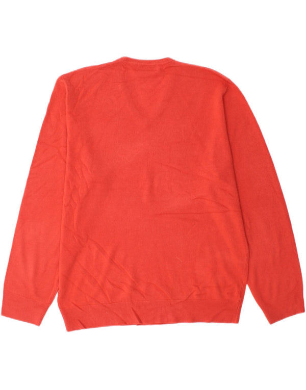 Мужской свитер MARKS & SPENCER Blue Harbour с v-образным вырезом XL, красный акрил