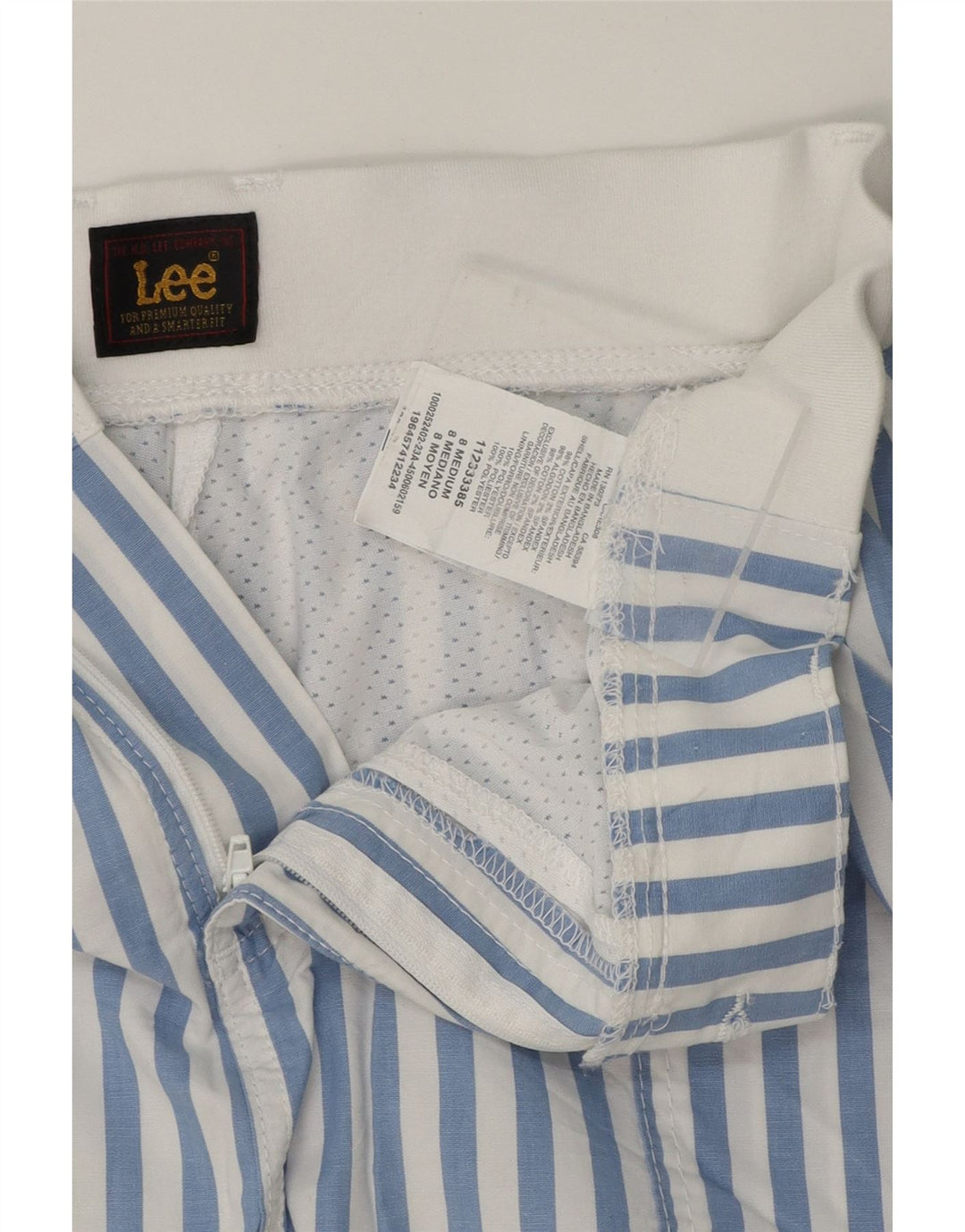 LEE Womens Mini Skirt US 8 Medium W34  Blue Striped Cotton Vintage Lee and Second-Hand Lee from Messina Hembry 