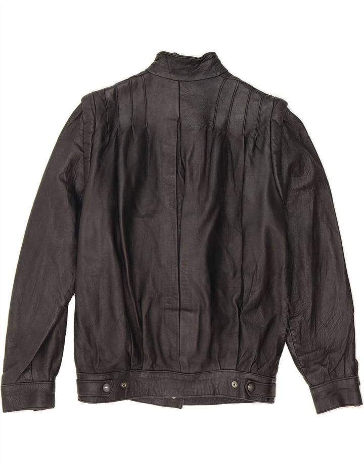 VINTAGE Womens Leather Jacket UK 14 Medium Black Vintage Vintage and Second-Hand Vintage from Messina Hembry 
