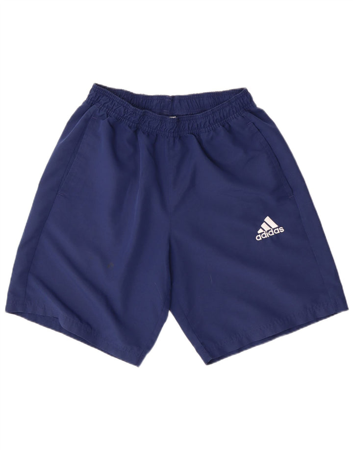Мужские спортивные шорты ADIDAS среднего размера, темно-синие, полиэстер