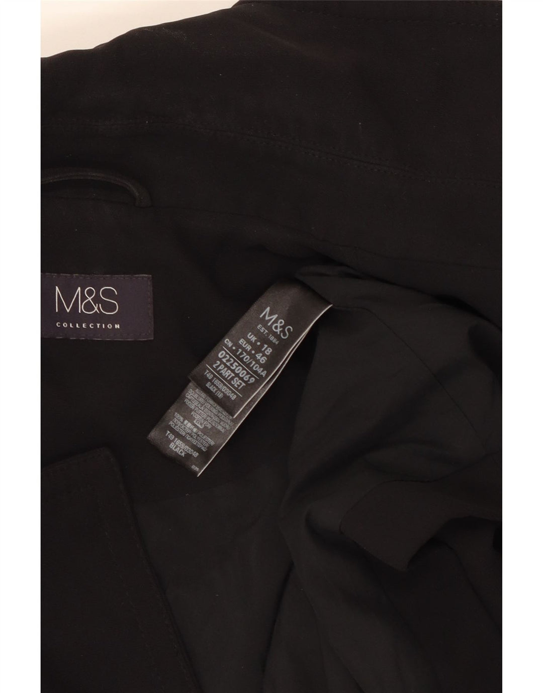 Женский удлиненный пиджак без рукавов Marks & Spencer UK 18 XL, черный
