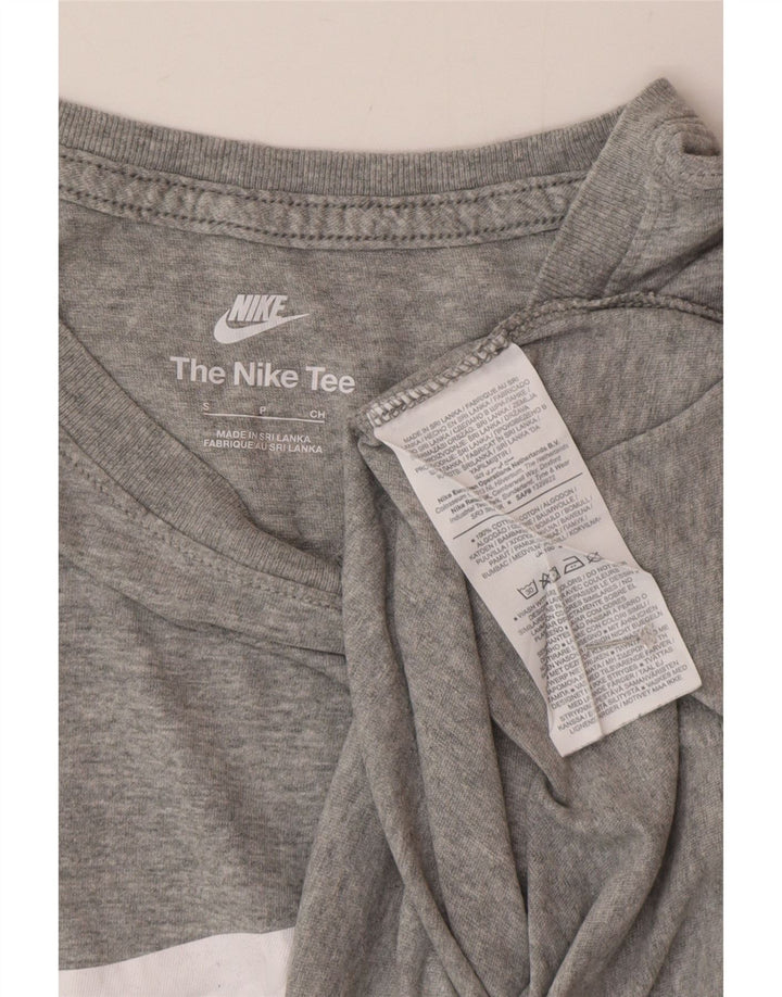 Мужская футболка с рисунком Nike, маленький серый хлопок