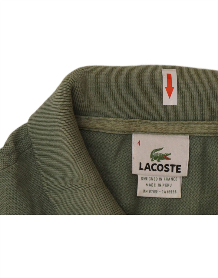 Мужская рубашка-поло Lacoste, размер 4, средний зеленый хлопок, хлопок